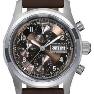 Hamilton Herrklocka H71556593 Khaki Brun/Läder Ø42 mm