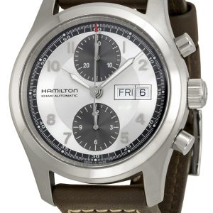 Hamilton Herrklocka H71566553 Khaki Field Silverfärgad/Läder Ø42 mm