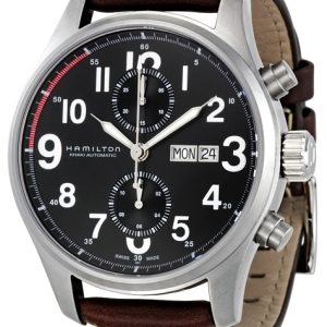 Hamilton Herrklocka H71716533 Khaki Field Svart/Läder Ø44 mm