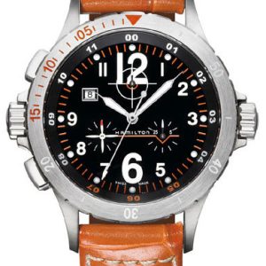 Hamilton Herrklocka H74512833 Khaki Svart/Läder Ø40 mm