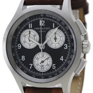 Hamilton Herrklocka H76412533 Khaki Svart/Läder Ø40 mm