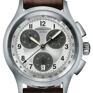 Hamilton Herrklocka H76412553 Khaki Silverfärgad/Läder Ø40 mm