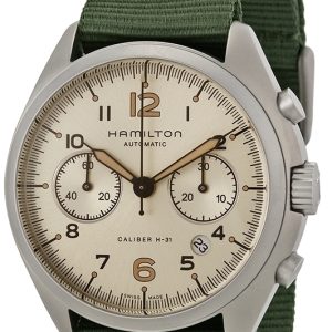 Hamilton Herrklocka H76456955 Khaki Vit/Textil Ø42 mm