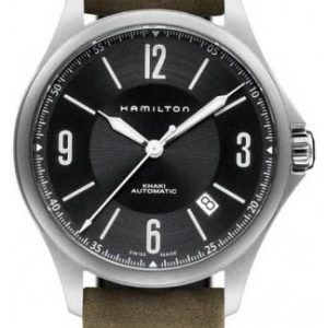 Hamilton Herrklocka H76565835 Aviation Svart/Läder Ø41 mm