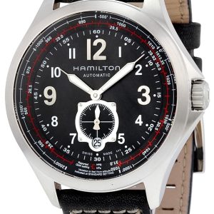 Hamilton Herrklocka H76655733 Khaki Svart/Läder