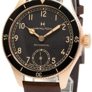 Hamilton Herrklocka H76709530 Khaki Aviation Svart/Läder Ø43 mm