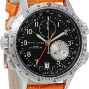 Hamilton Herrklocka H76726530 Khaki Aviation Svart/Läder Ø44 mm