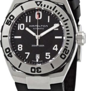 Hamilton Herrklocka H77615333 Khaki Navy GMT Svart/Gummi Ø38 mm