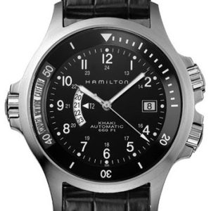 Hamilton Herrklocka H77615733 Khaki Svart/Läder Ø42 mm