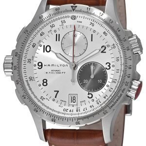 Hamilton Herrklocka H77622553 Khaki Silverfärgad/Läder Ø42 mm