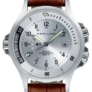 Hamilton Herrklocka H77625453 Khaki Silverfärgad/Läder Ø42 mm