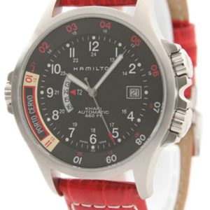 Hamilton Herrklocka H77635933 Khaki Svart/Läder Ø42 mm