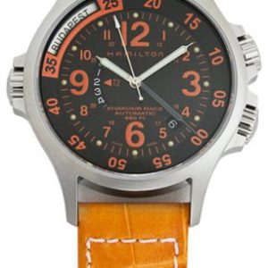 Hamilton Herrklocka H77665673 Khaki Svart/Läder Ø42 mm