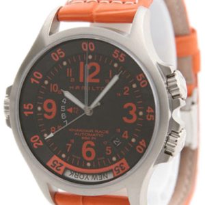 Hamilton Herrklocka H77665973 Khaki Svart/Läder Ø47 mm