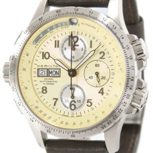 Hamilton Herrklocka H77666523 Khaki Beige/Läder Ø44 mm