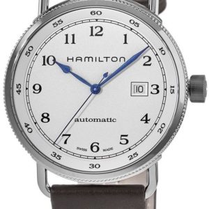 Hamilton Herrklocka H77715553 Khaki Vit/Läder Ø43 mm