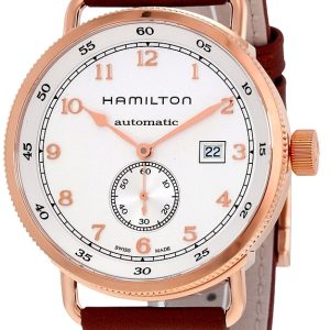 Hamilton Herrklocka H77745553 Khaki Vit/Läder Ø43 mm