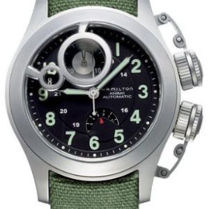 Hamilton Herrklocka H77746933 Khaki Svart/Läder Ø43 mm