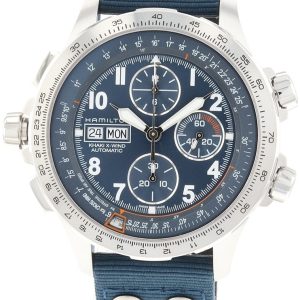 Hamilton Herrklocka H77906940 Khaki Aviation Blå/Läder Ø45 mm