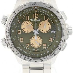 Hamilton Herrklocka H77932160 Khaki Aviation Grön/Stål Ø46 mm