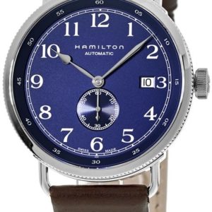 Hamilton Herrklocka H78455543 Khaki Navy Pioneer Blå/Läder Ø40 mm