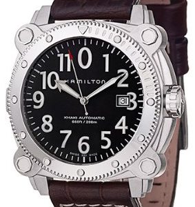 Hamilton Herrklocka H78555533 Khaki Svart/Läder Ø42 mm