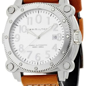 Hamilton Herrklocka H78555553 Khaki Silverfärgad/Läder Ø42 mm