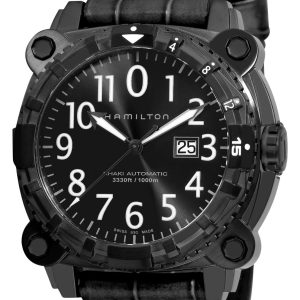 Hamilton Herrklocka H78575393 Nav Below Zero Svart/Läder Ø47 mm