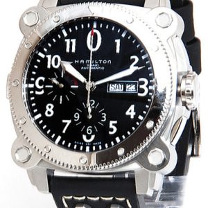 Hamilton Herrklocka H78616733 Khaki Belowzero Svart/Läder Ø46 mm