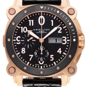 Hamilton Herrklocka H78646733 Khaki Belowzero Svart/Läder Ø46 mm