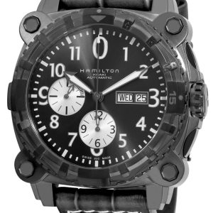 Hamilton Herrklocka H78696393 Khaki Belowzero Svart/Läder Ø47 mm