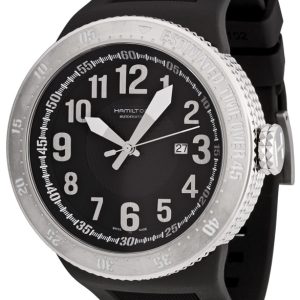 Hamilton Herrklocka H79715333 Khaki Base Jump Svart/Gummi Ø49 mm