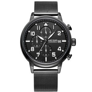 Megir Chrono Pilot Black