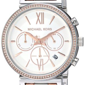 Michael Kors 99999 Damklocka MK6558 Vit/Roséguldstonat stål Ø39 mm