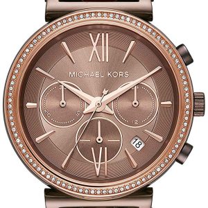 Michael Kors 99999 Damklocka MK6696 Brun/Roséguldstonat stål Ø39 mm