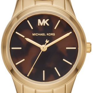 Michael Kors 99999 Damklocka MK6855 Brun/Gulguldtonat stål Ø28 mm