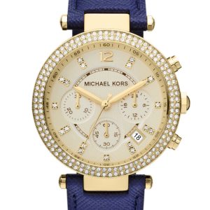 Michael Kors Damklocka MK2280 Parker Gulguldstonad/Läder Ø39 mm