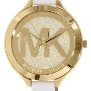 Michael Kors Damklocka MK2389 Runway Gulguldstonad/Läder Ø42 mm