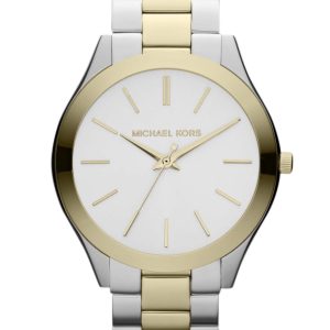 Michael Kors Damklocka MK3198 Runway Vit/Gulguldtonat stål Ø42 mm