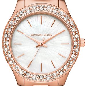 Michael Kors Damklocka MK4557 Liliane Vit/Roséguldstonat stål Ø36