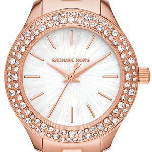 Michael Kors Damklocka MK4558 Liliane Vit/Roséguldstonat stål Ø28