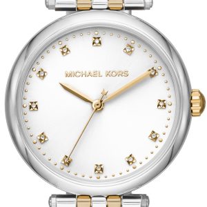 Michael Kors Damklocka MK4569 Diamond Darci Vit/Guldtonat stål Ø34