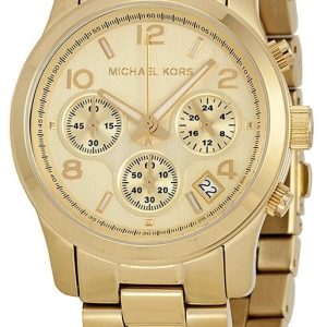 Michael Kors Damklocka MK5055 Runway Champagnefärgad/Gulguldtonat