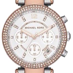 Michael Kors Damklocka MK5820 Vit/Roséguldstonat stål Ø39 mm