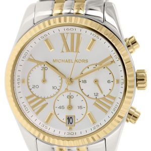 Michael Kors Damklocka MK5955 Lexington Vit/Gulguldtonat stål Ø38 mm