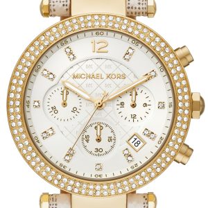 Michael Kors Damklocka MK6916 Parker Vit/PVC (Polyvinylklorid) Ø39 mm