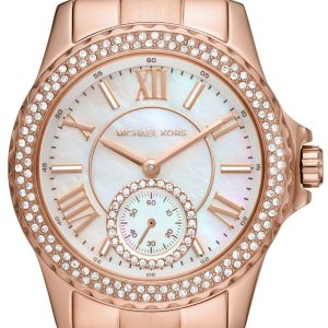 Michael Kors Damklocka MK7364 Everest Vit/Roséguldstonat stål Ø33