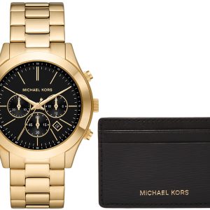 Michael Kors Herrklocka MK1076SET Runway Svart/Guldtonat stål Ø44 mm