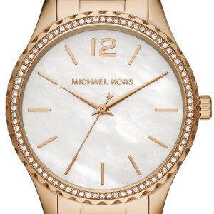 Michael Kors Layton Damklocka MK6870 Vit/Guldtonat stål Ø38 mm