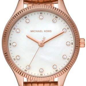 Michael Kors Lexington Damklocka MK1025 Vit/Roséguldstonat stål